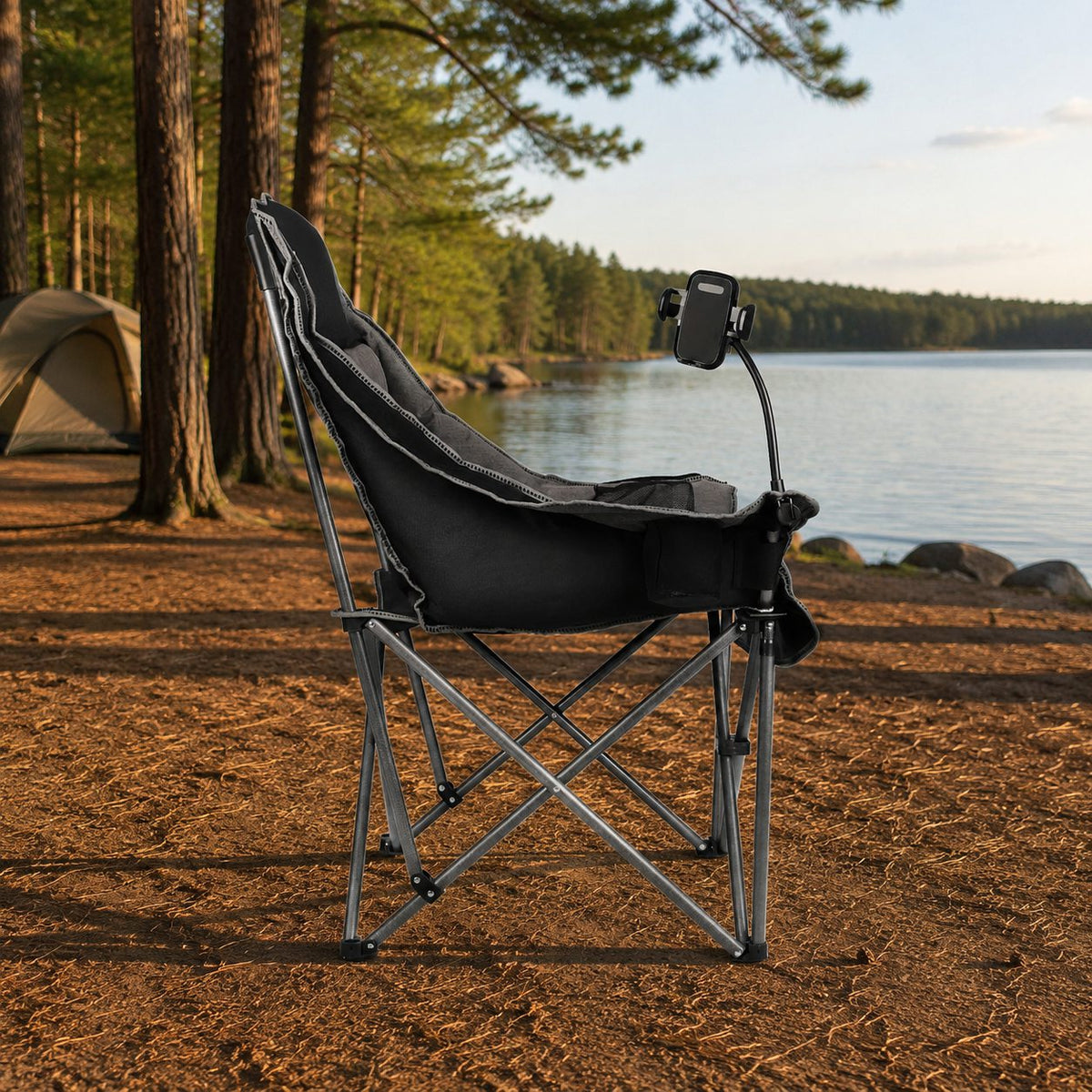 Oversized folding camping chair dimensions with 400-pound capacity and carry bag