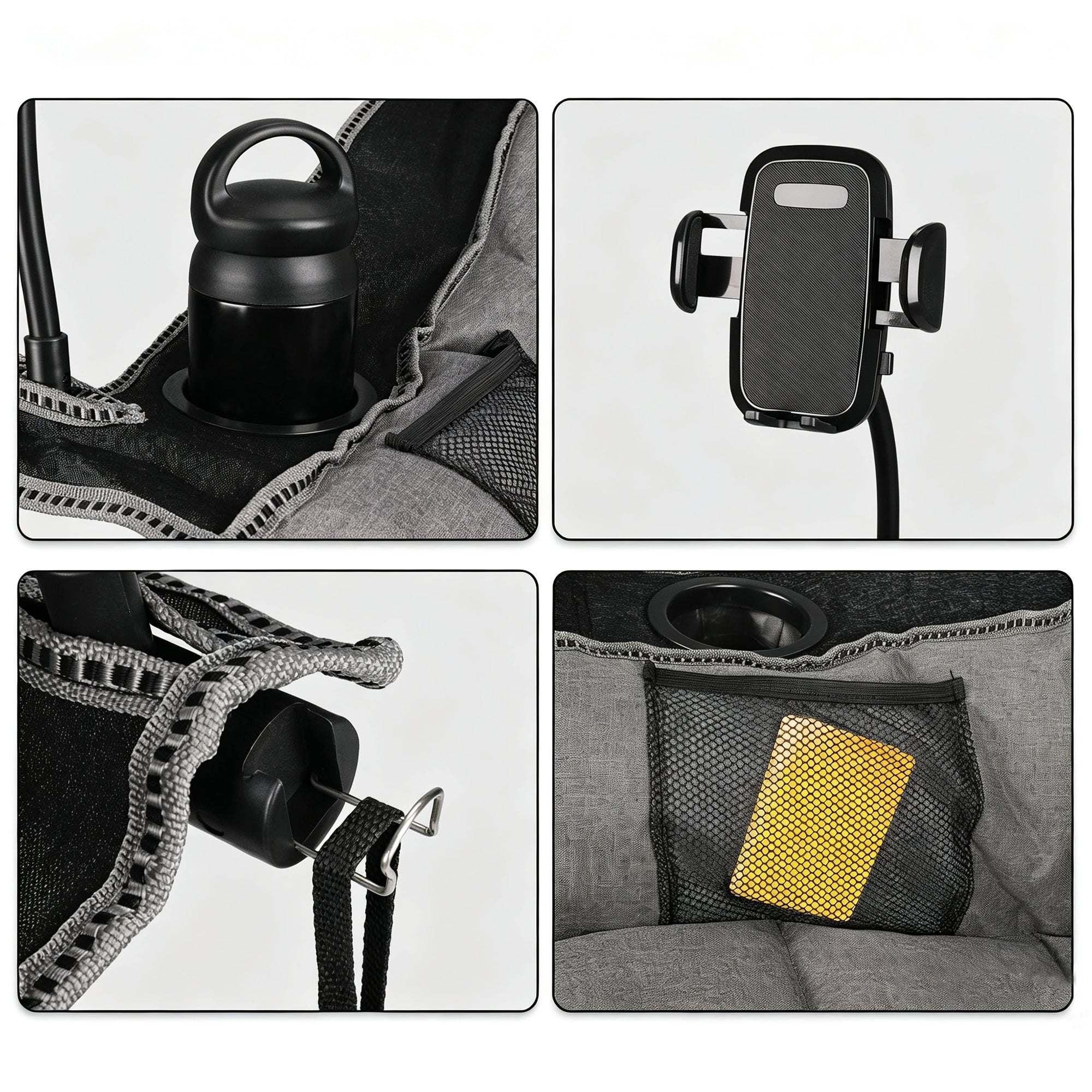 Oversized Folding Camping Chair for Adults Heavy Duty 400 lbs with Cup Holder Phone Holder Streamonpod